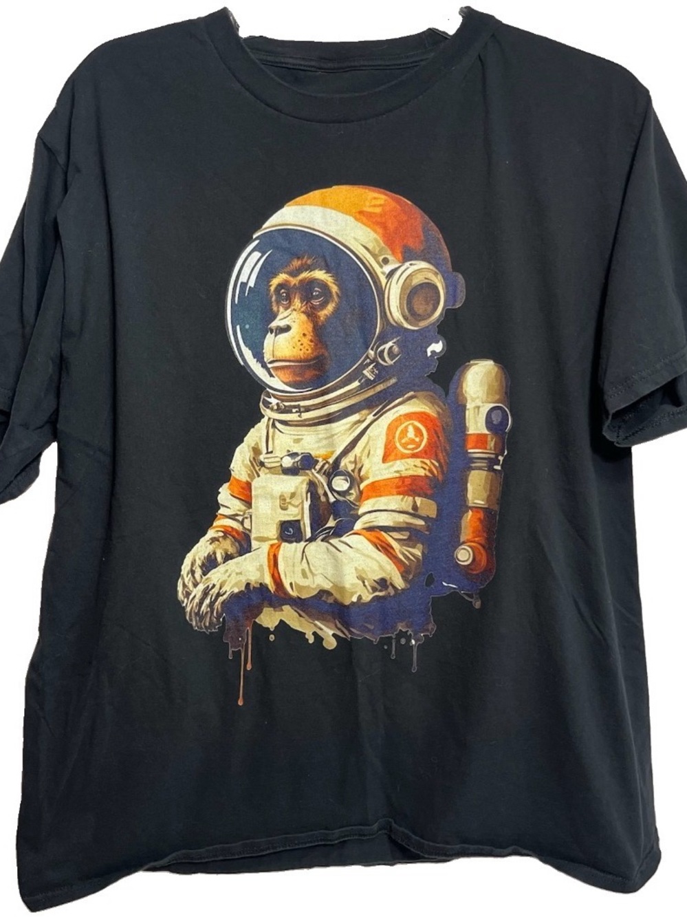 MONKEY Astronaut in SPACE ODDESSY (Large) T-Shirt